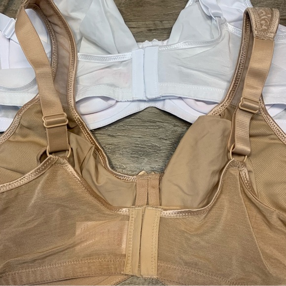 Breezies 2 Underwired Full Coverage Lace Bras White Nude - Picture 6 of 11
